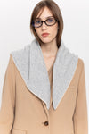 Grey dawn & pearl white cashmere triangle scarf