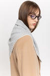 Grey dawn & pearl white cashmere triangle scarf