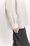 Grey beige wool twill relaxed shirt