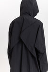 Black waterproof raincoat with scarf