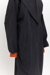 Black waterproof raincoat with scarf