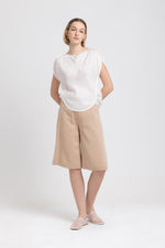 Toffee tencel wide leg shorts