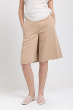 Toffee tencel wide leg shorts