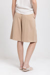 Toffee tencel wide leg shorts