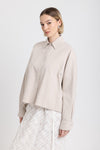 Light stone cotton shirt jacket