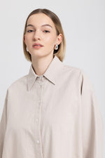 Light stone cotton shirt jacket