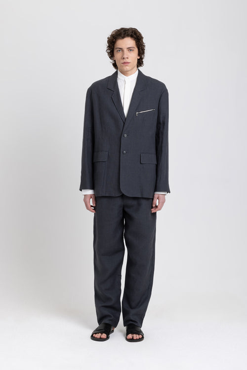 Charcoal linen summer jacket