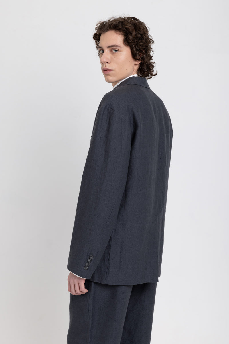 Charcoal linen summer jacket