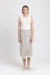 Oatmeal linen herringbone wrap skirt