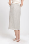 Oatmeal linen herringbone wrap skirt