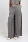 Olive grey light crepe fluid pants