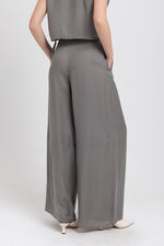 Olive grey light crepe fluid pants