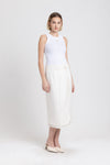 Off white linen herringbone wrap skirt