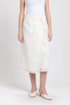 Off white linen herringbone wrap skirt