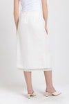 Off white linen herringbone wrap skirt