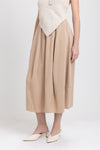 Toffee tencel balloon midi skirt