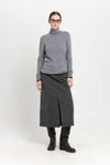 Limestone grey with black cashmere lightweight turtleneck