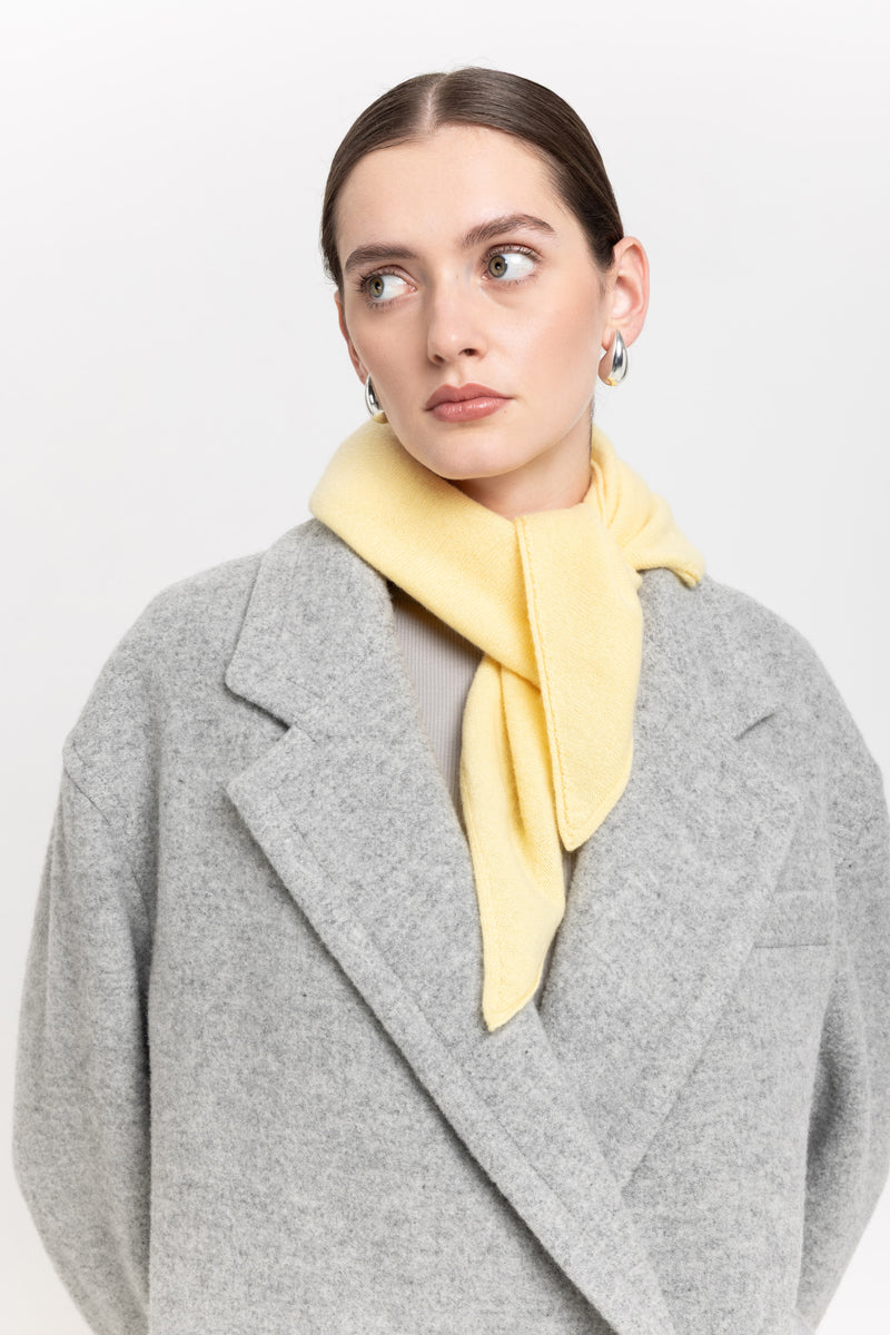 Daffodil yellow cashmere triangle scarf