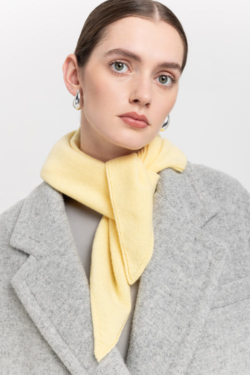 Daffodil yellow cashmere triangle scarf