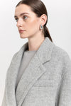 Light grey soft touch wool relaxed short coat