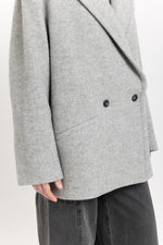 Light grey soft touch wool relaxed short coat