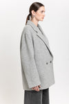 Light grey soft touch wool relaxed short coat