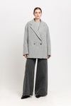 Light grey soft touch wool relaxed short coat