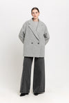 Light grey soft touch wool relaxed short coat