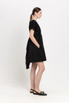 Black trench coat blend little evening dress with bow