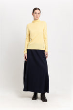 Daffodil yellow cashmere lightweight turtleneck