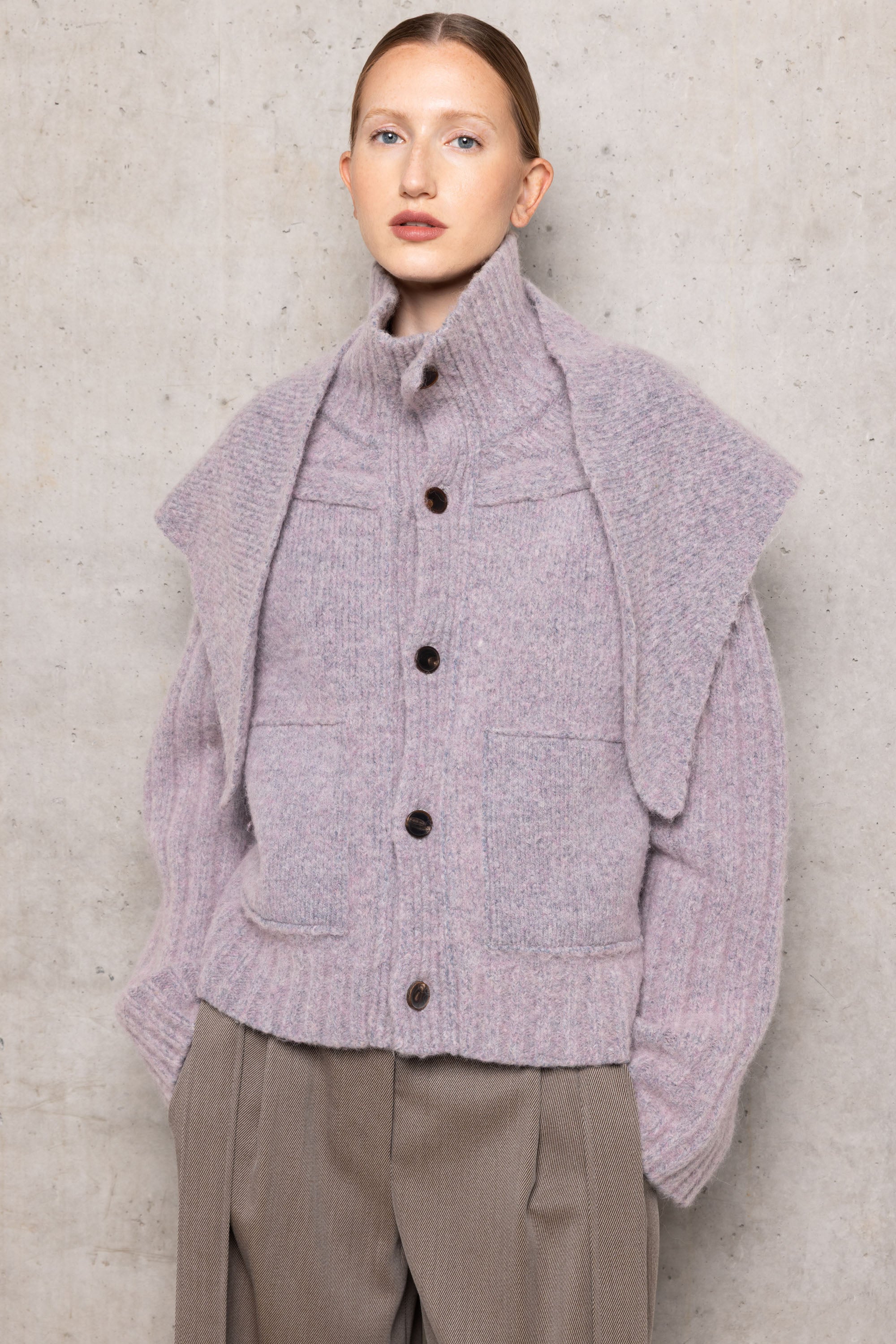 ネヘラ NEHERA【F】ストールレイヤードニット トップス ウール アイボリー Knitwear – NEHERA