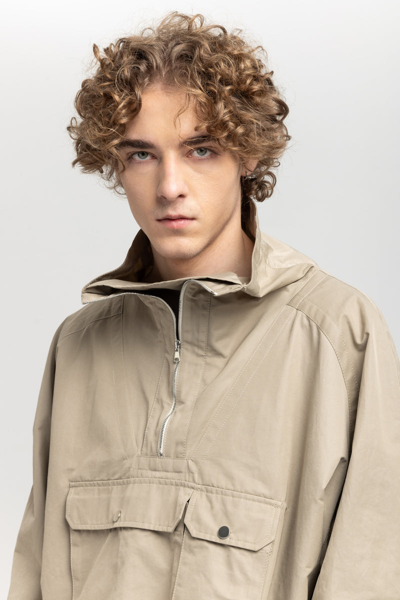 Olive grey wr cotton blend anorak