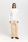 Off white cotton shirt with creative sleeves