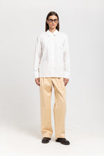 Off white cotton shirt with creative sleeves