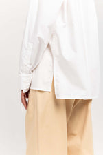 Off white cotton shirt with creative sleeves