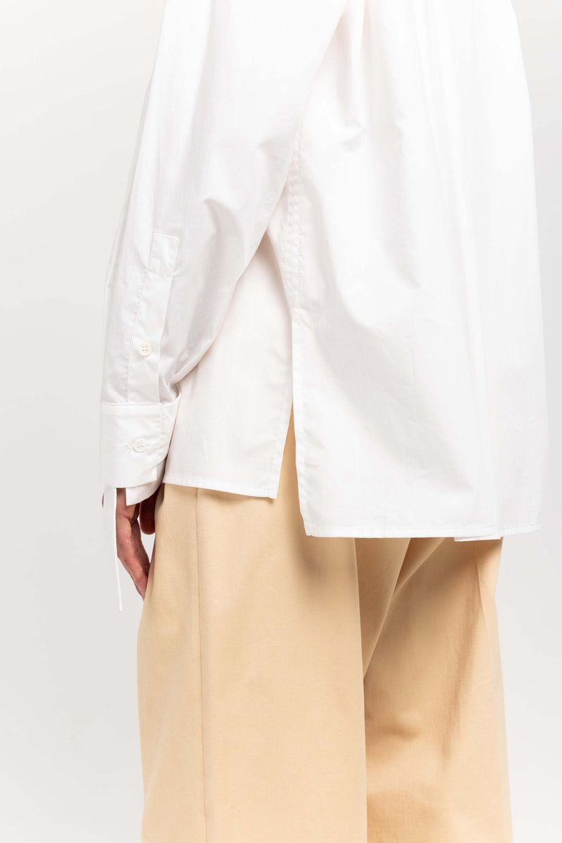 Off white cotton shirt with creative sleeves