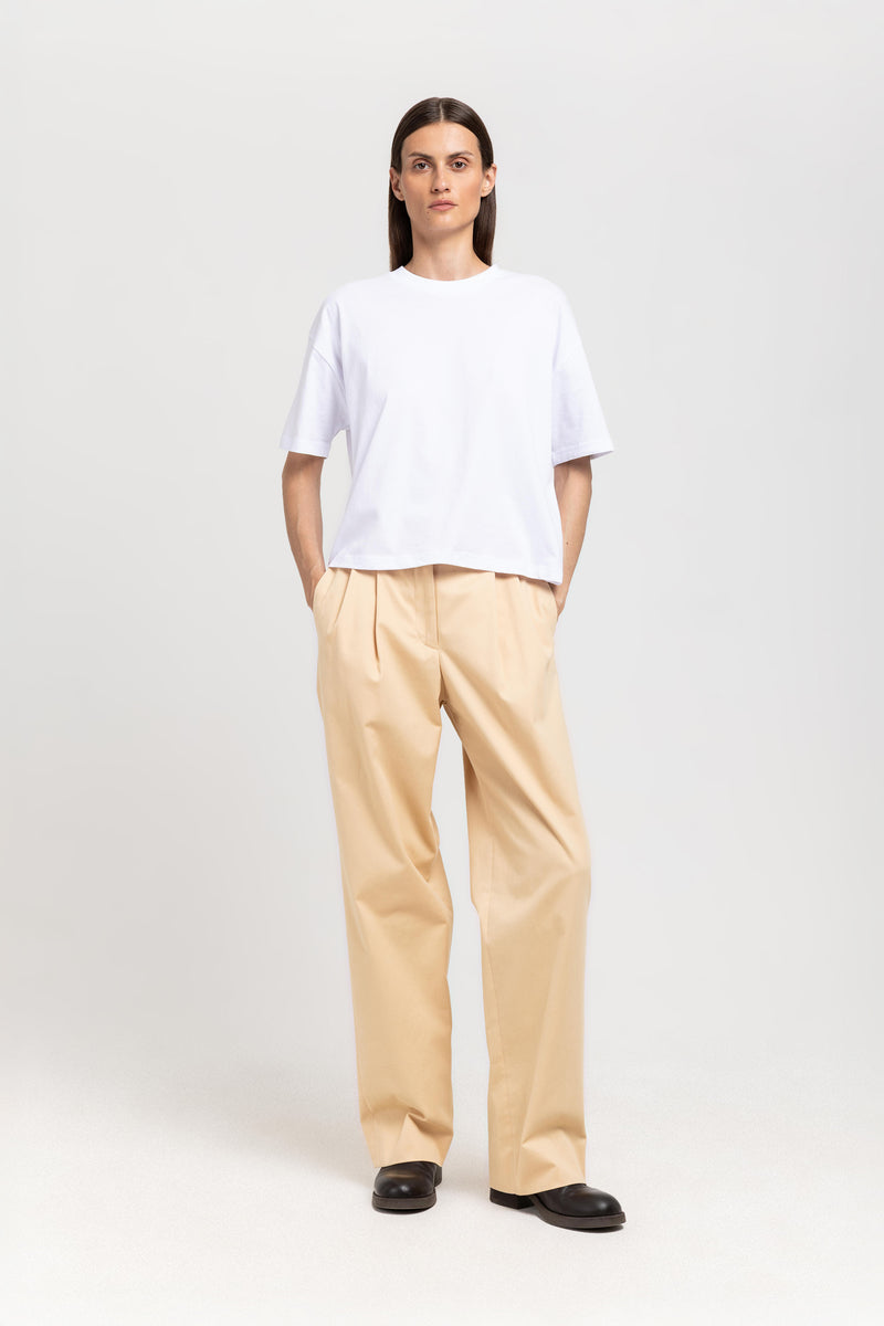 Butter beige peach cotton touch tailored pants