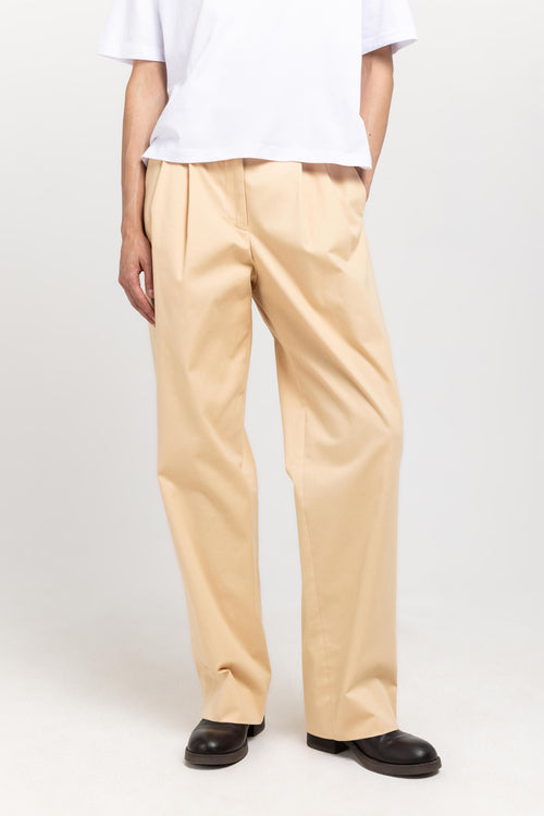Butter beige peach cotton touch tailored pants