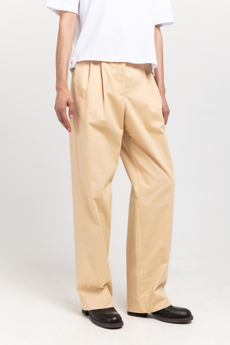 Butter beige peach cotton touch tailored pants