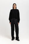 Black cashmere cropped pullover