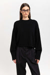 Black cashmere cropped pullover