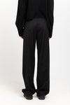 Deep black twill wool tailored pants