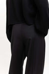 Deep black twill wool tailored pants