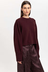 Wine red cashmere cropped pullover
