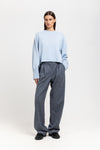Blue herringbone suiting tailored pants