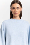 Cloud blue cashmere cropped pullover