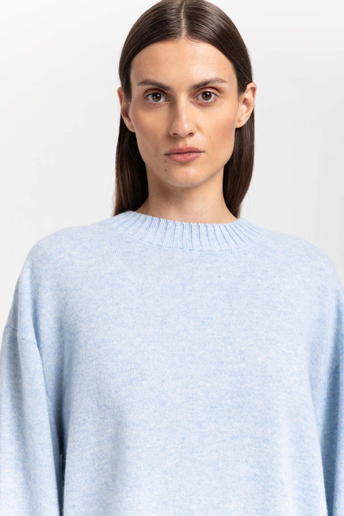 Cloud blue cashmere cropped pullover