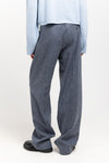 Blue herringbone suiting tailored pants