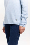 Denim blue cashmere lightweight turtleneck