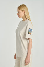 TATRY Beige cotton patch t-shirt